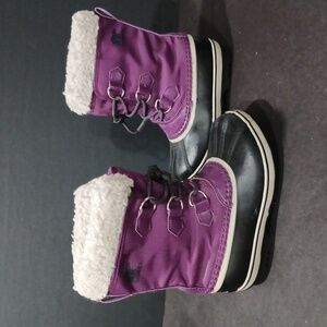 SORELGIRLS WATERPROOF WINTER BOOTS NY1962-594 Sz 1 PRE-OWNED